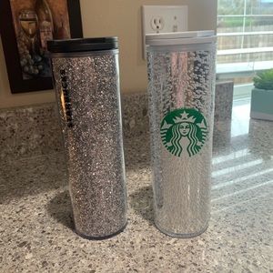 New…Set of two Starbucks glitter tumblers